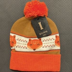 NWT Igloos Youth Fox Knit Hat Winter cap OS YOUTH